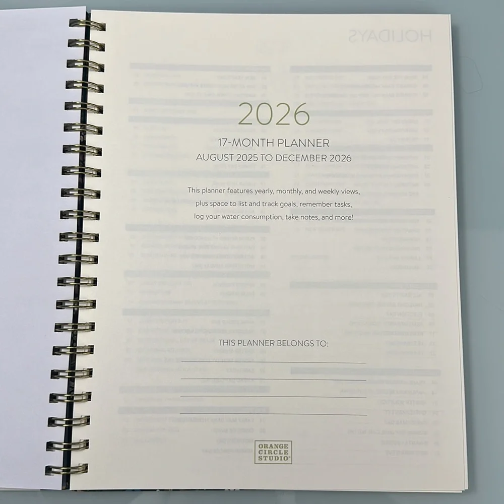 NWT Orange Circle Studio 17-Month Planner